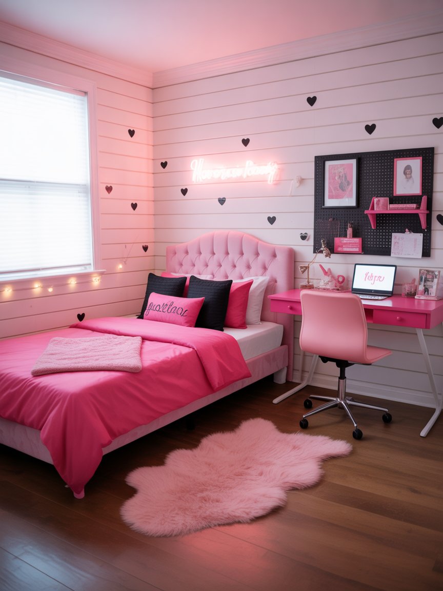 20 Pink and Black Bedroom Ideas