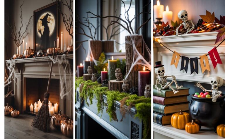halloween mantel decor