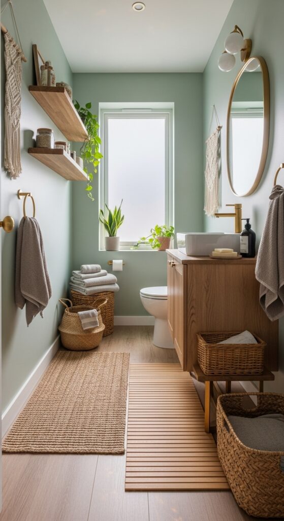 Sage Green Boho Bathroom Decor Ideas