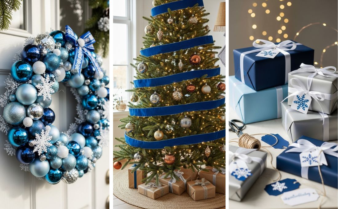 blue christmas decor ideas