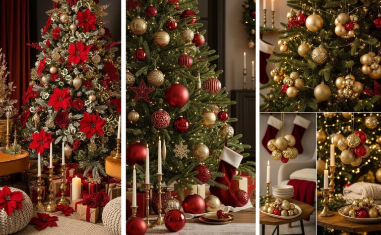 14 Gold and Red Christmas Tree Ideas to Make Your Holidays Sparkle