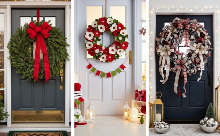 13 DIY Simple Christmas Wreaths That Make Your Front Door Shine
