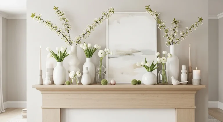 13 Gorgeous Spring Mantel Decorations That Feel Light, Fresh, and Effortlessly Styled