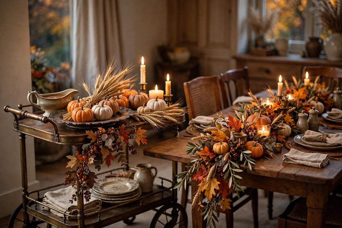 antique bar cart styling ideas thanksgiving service