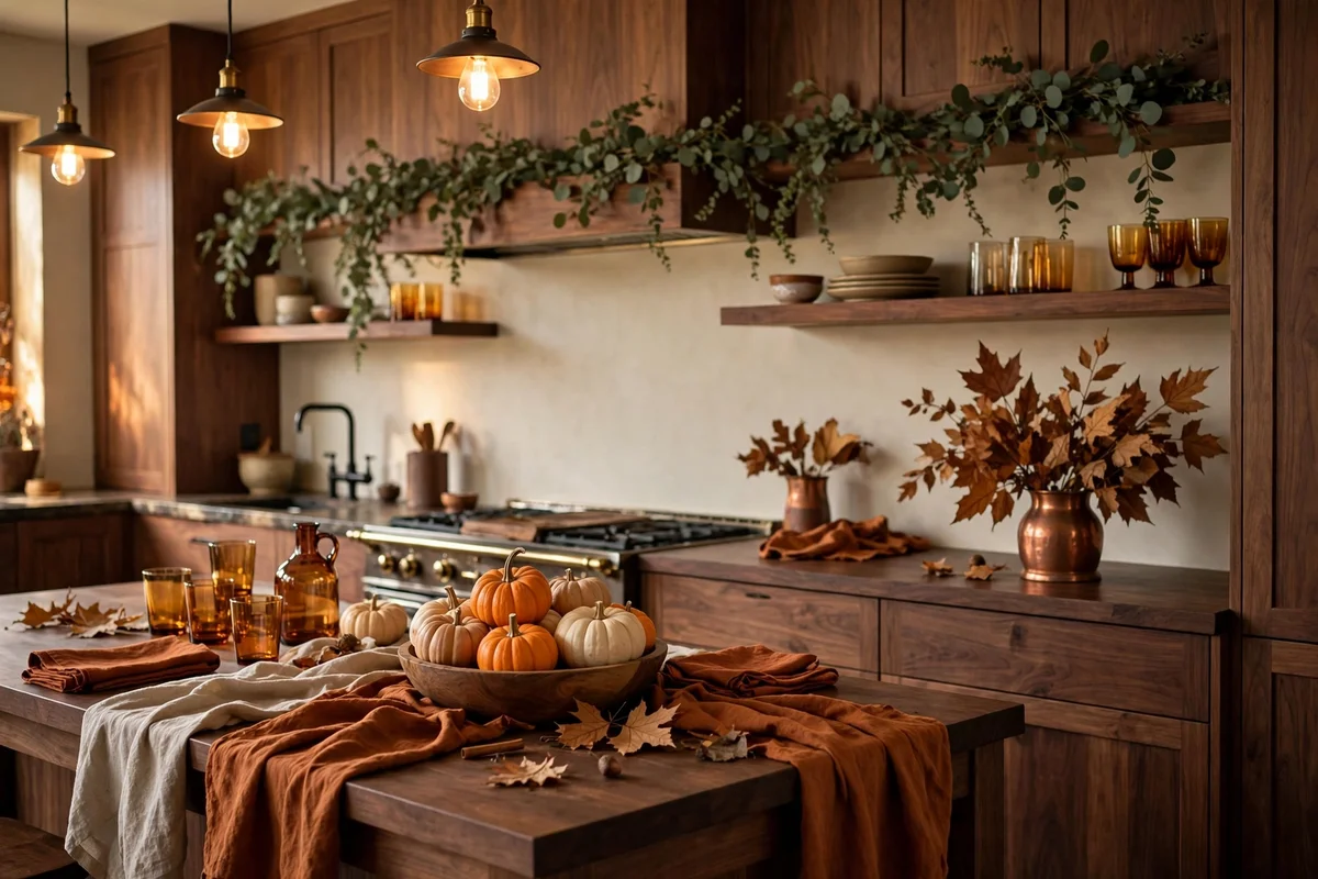 brown kitchen ideas autumn decor