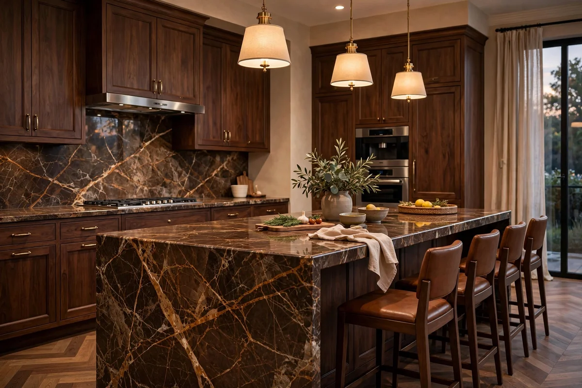brown kitchen ideas brown stone