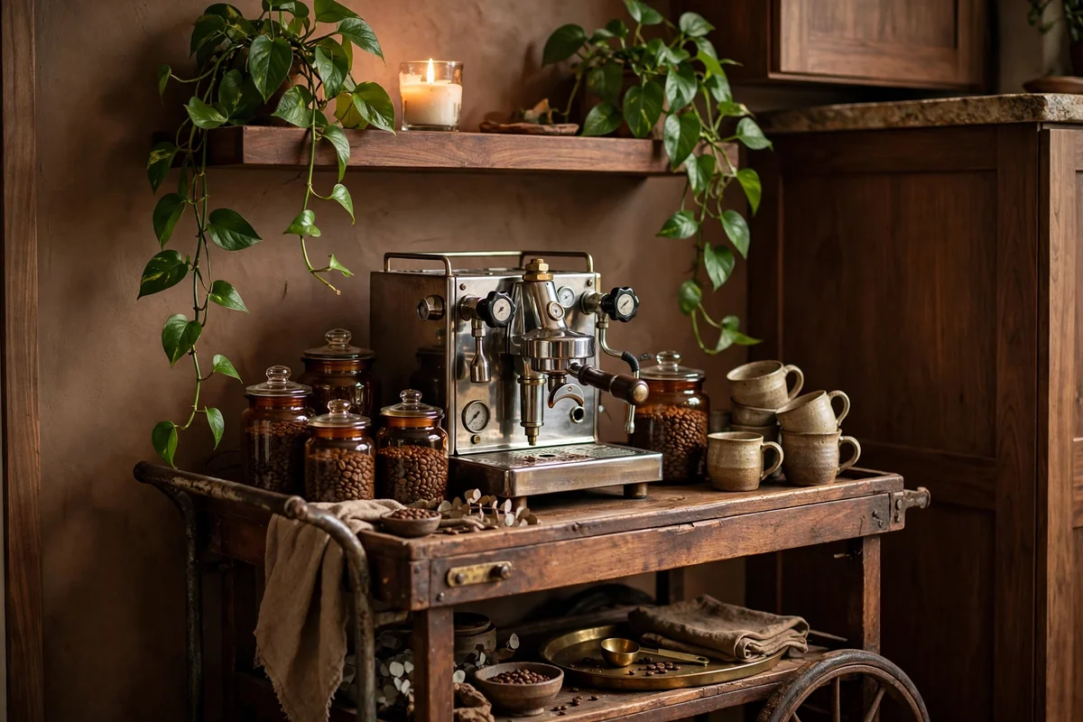 brown kitchen ideas coffee corner