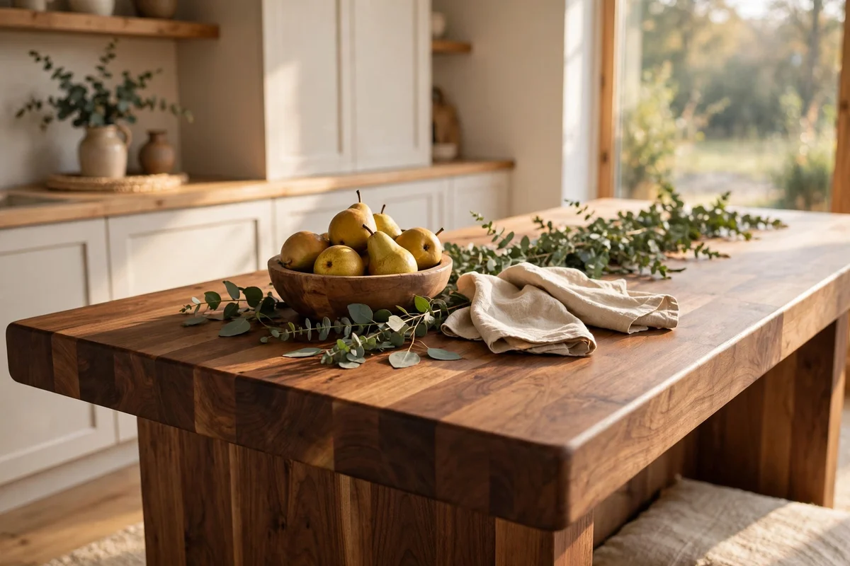 brown kitchen ideas wooden island