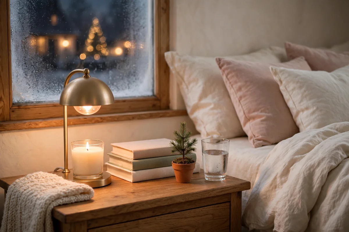 candle warmer christmas styling ideas bedroom nightstand