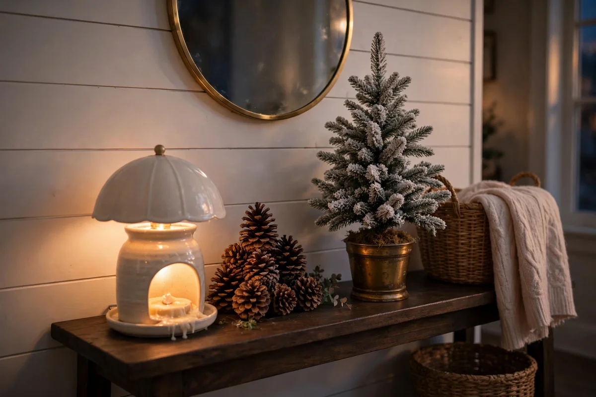 candle warmer christmas styling ideas entryway welcome glow