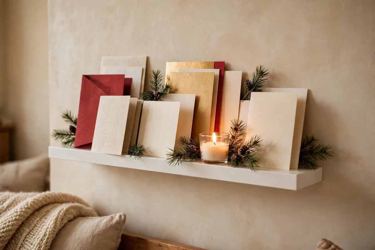 christmas card display ideas photo ledge card display