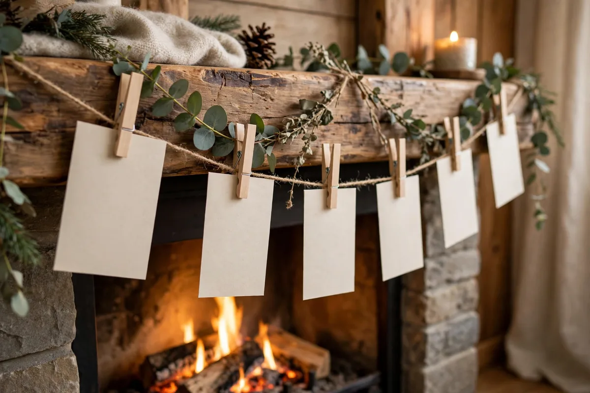 christmas card display ideas wooden card holder garland diy