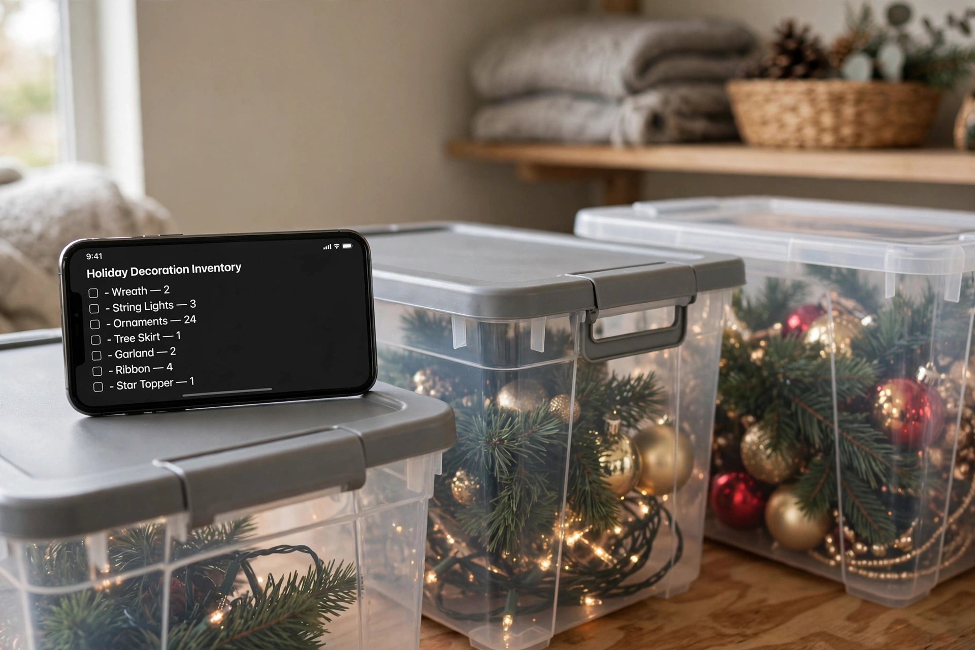 christmas decor storage hacks holiday inventory list