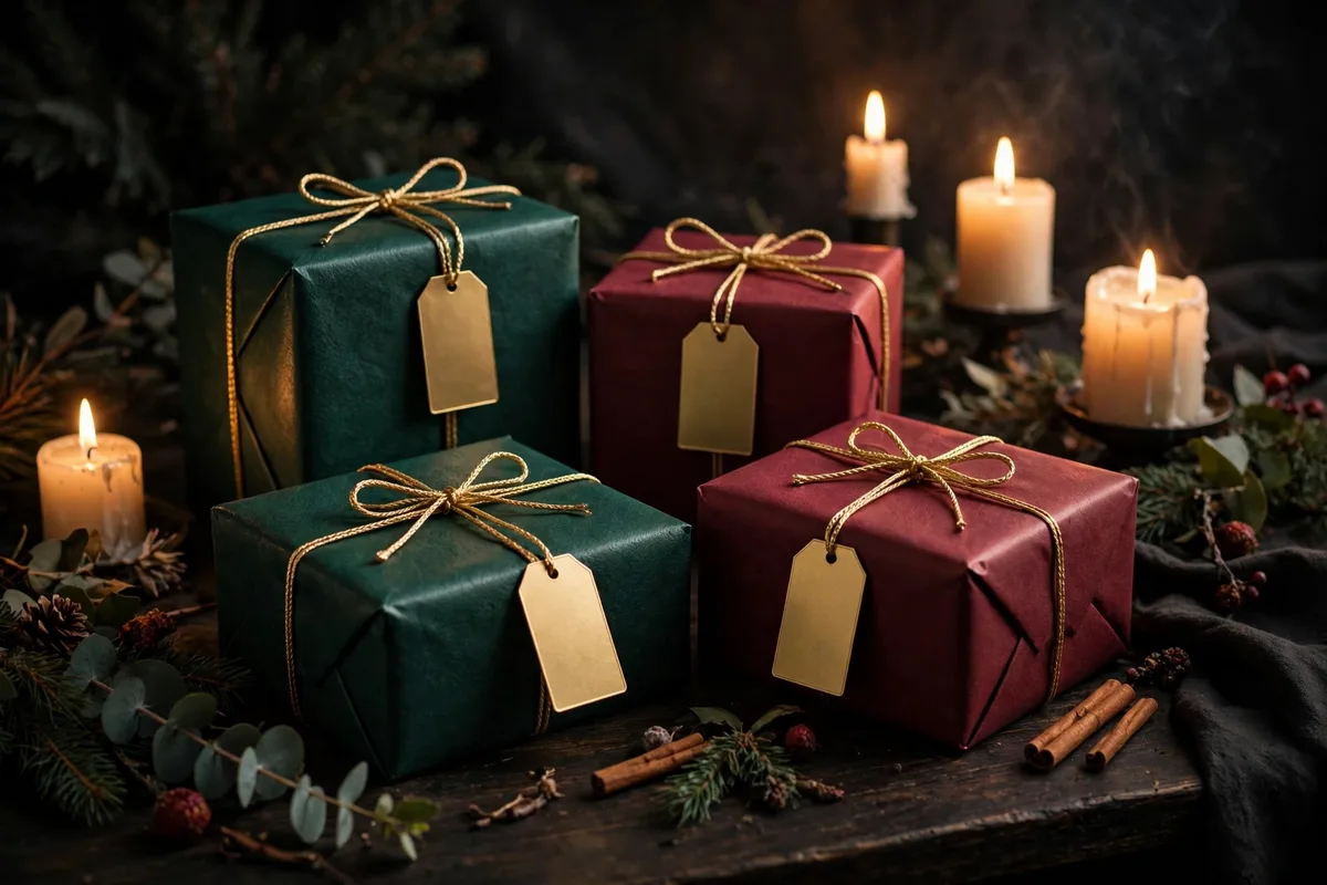 christmas gift wrapping ideas gold foil accents