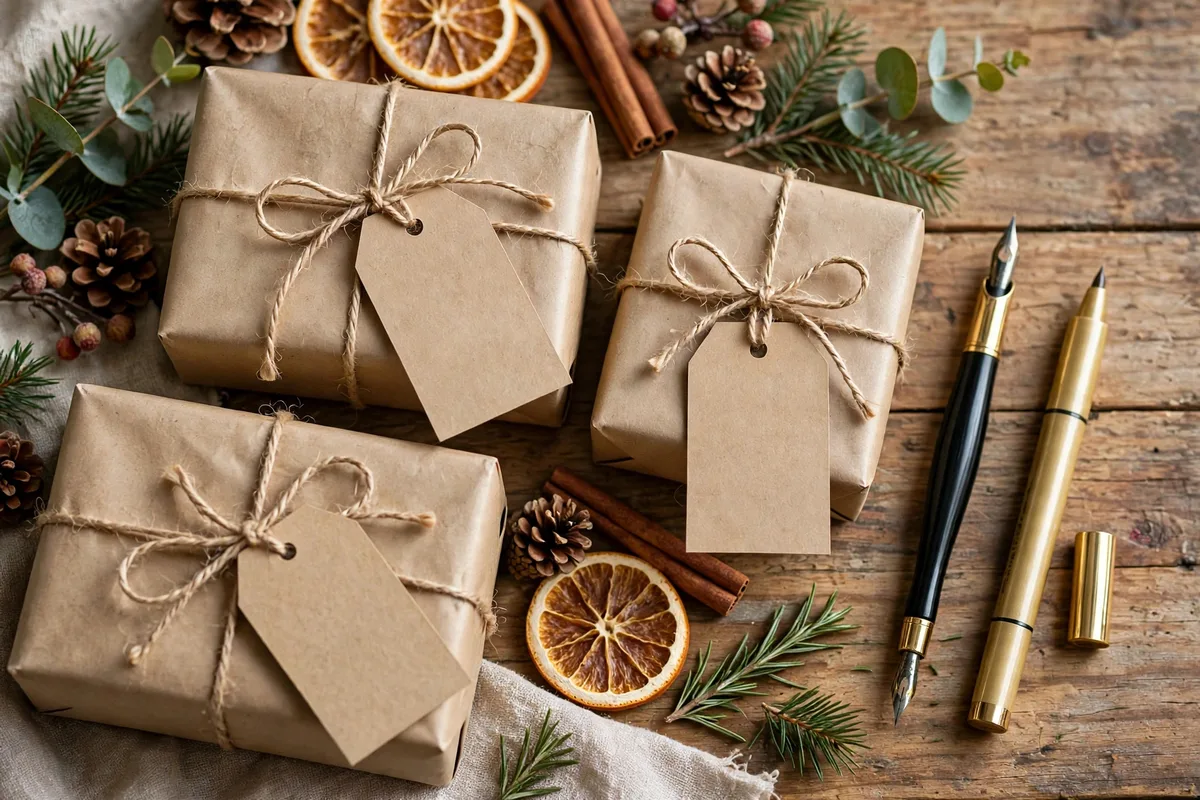 christmas gift wrapping ideas hand lettered gift tags