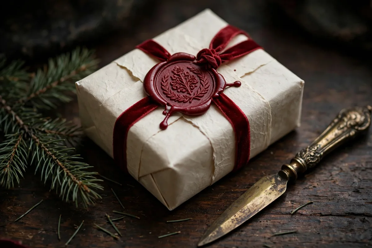 christmas gift wrapping ideas wax seal finish