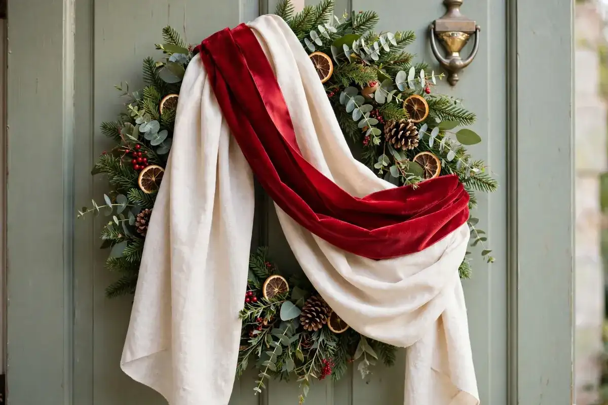 christmas wreath sash bow ideas double sash
