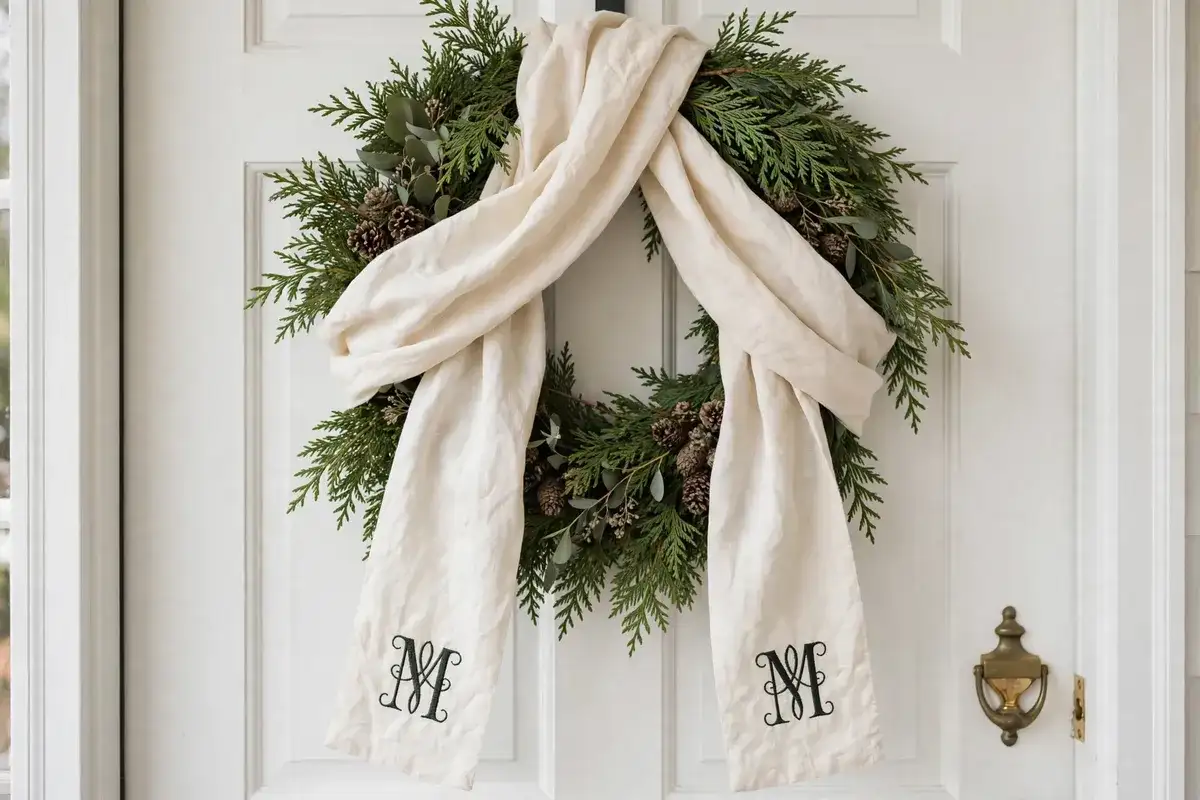 christmas wreath sash bow ideas monogram sash