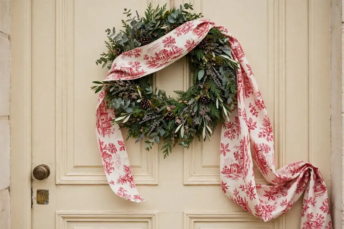 christmas wreath sash bow ideas toile sash