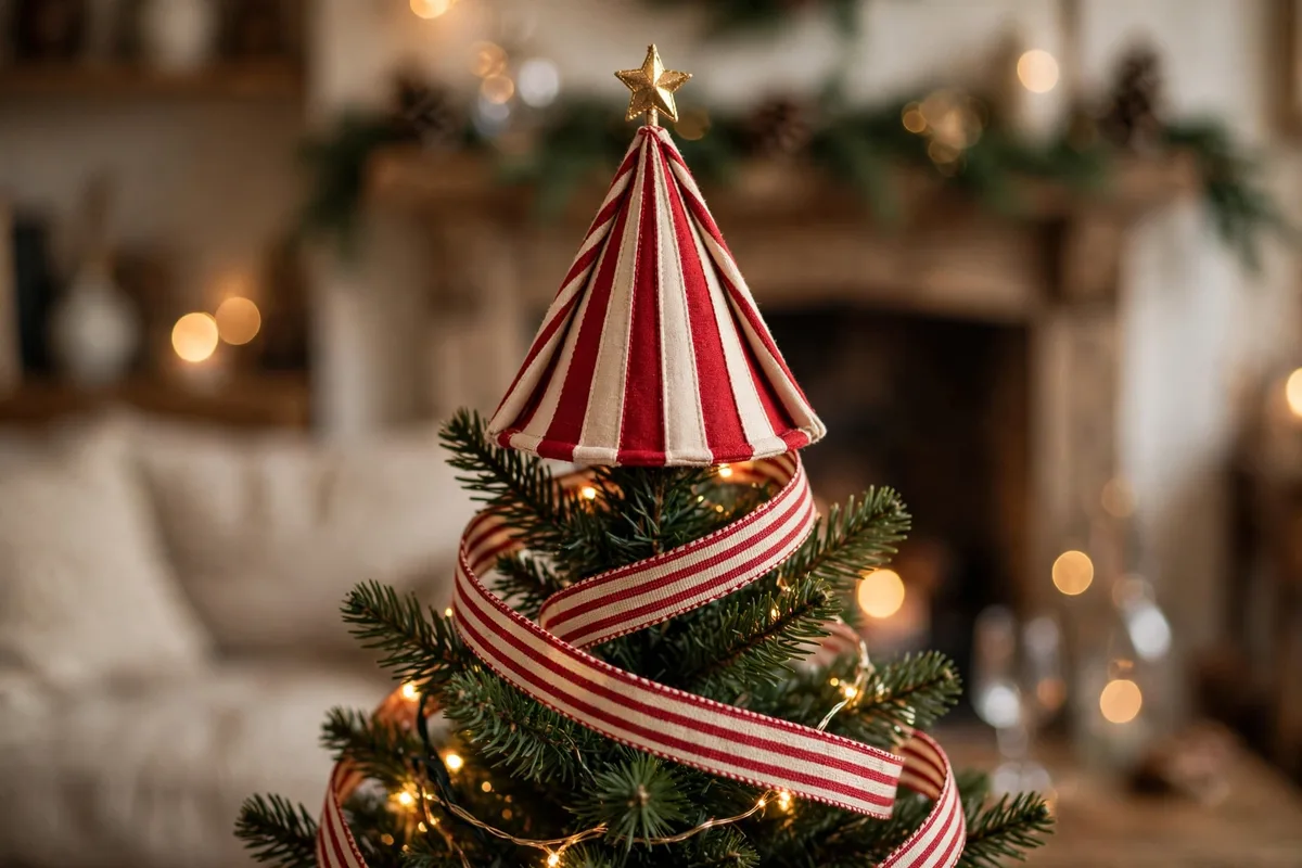 circus interior christmas decor ideas candy cane stripe mantel