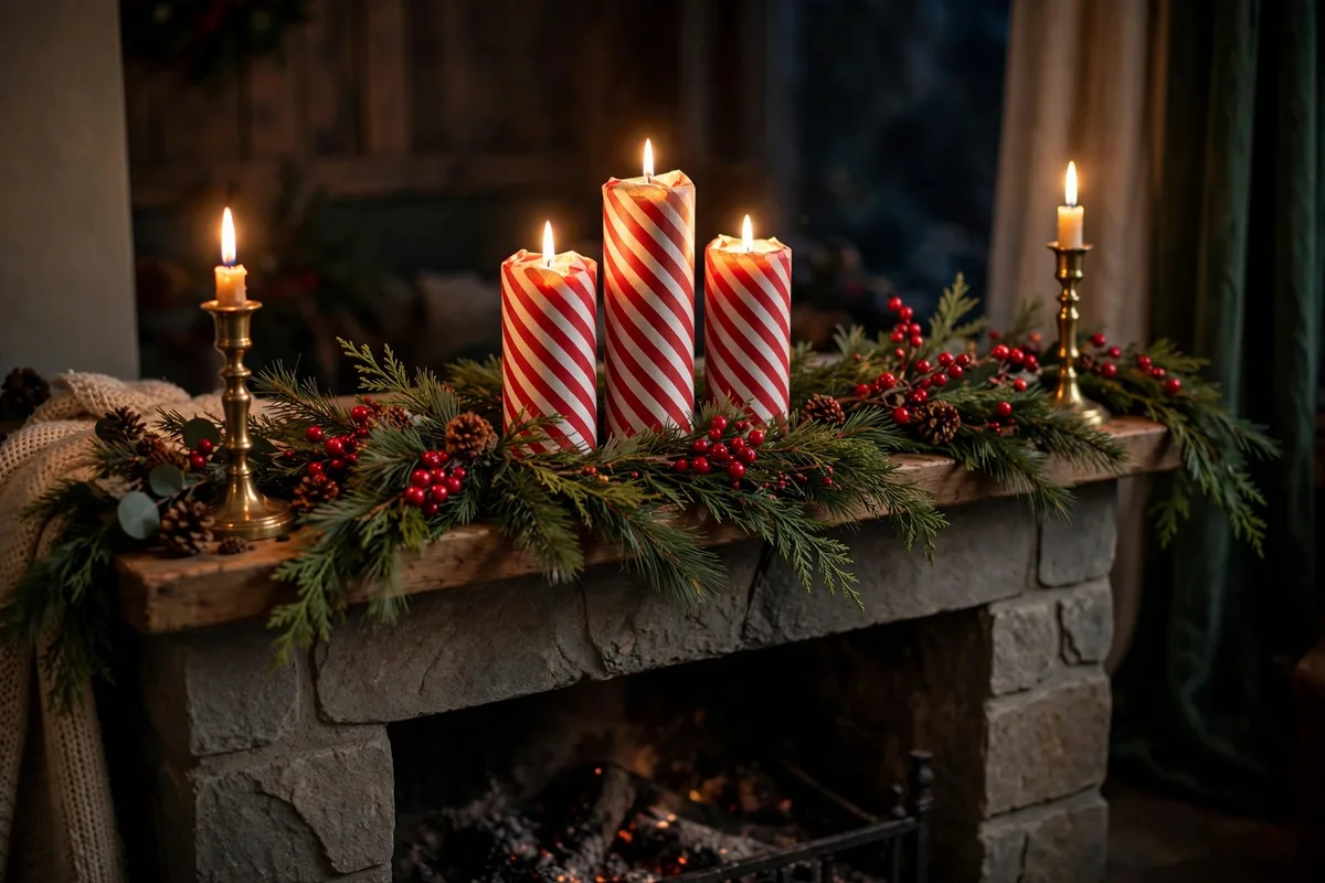 circus interior christmas decor ideas marquee lights mantel