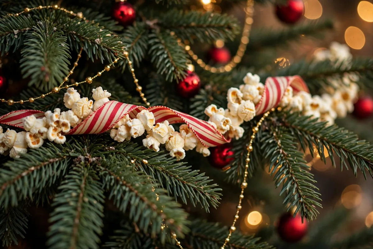 circus interior christmas decor ideas popcorn garland tree