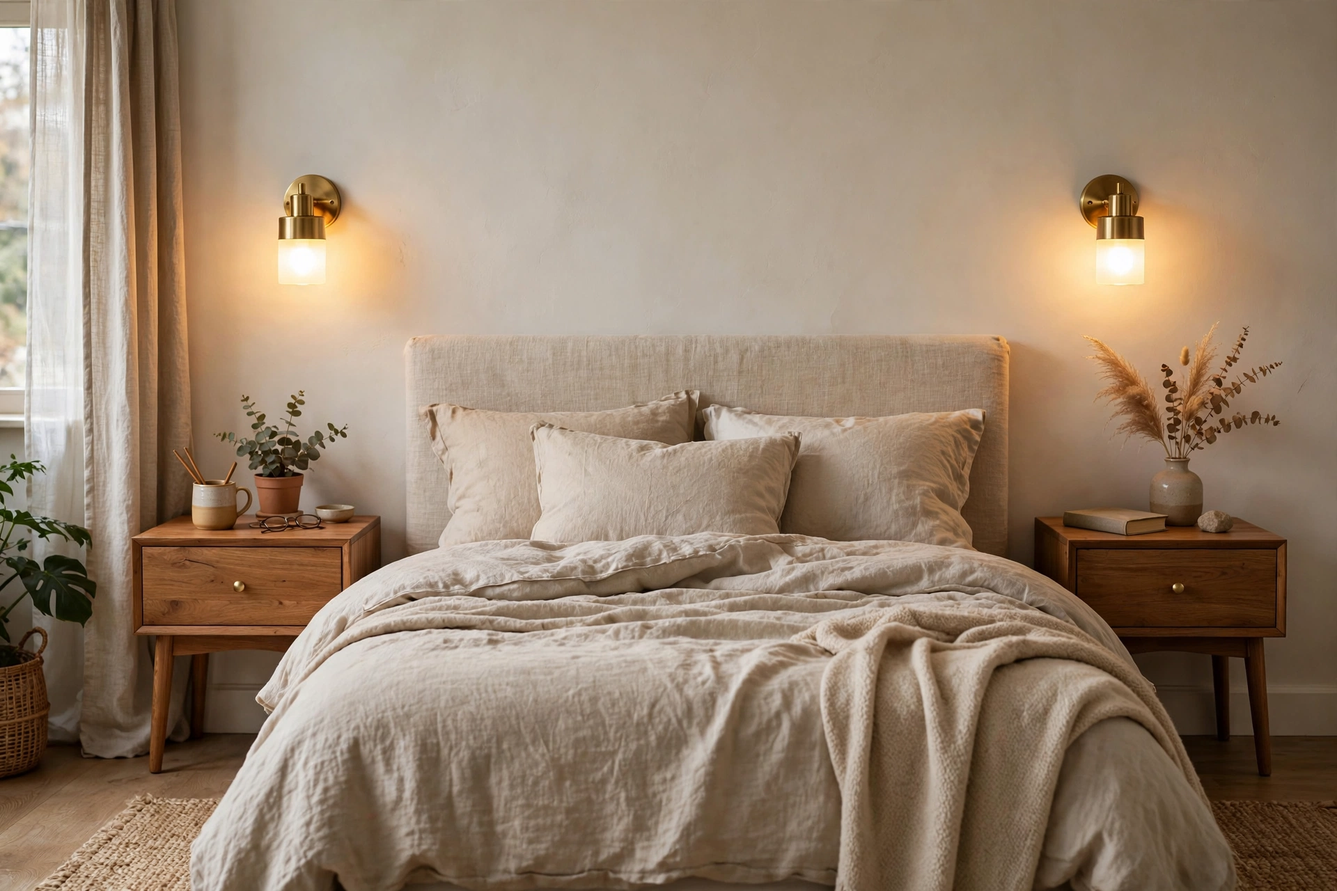 cozy ambient lighting ideas battery sconces bedroom