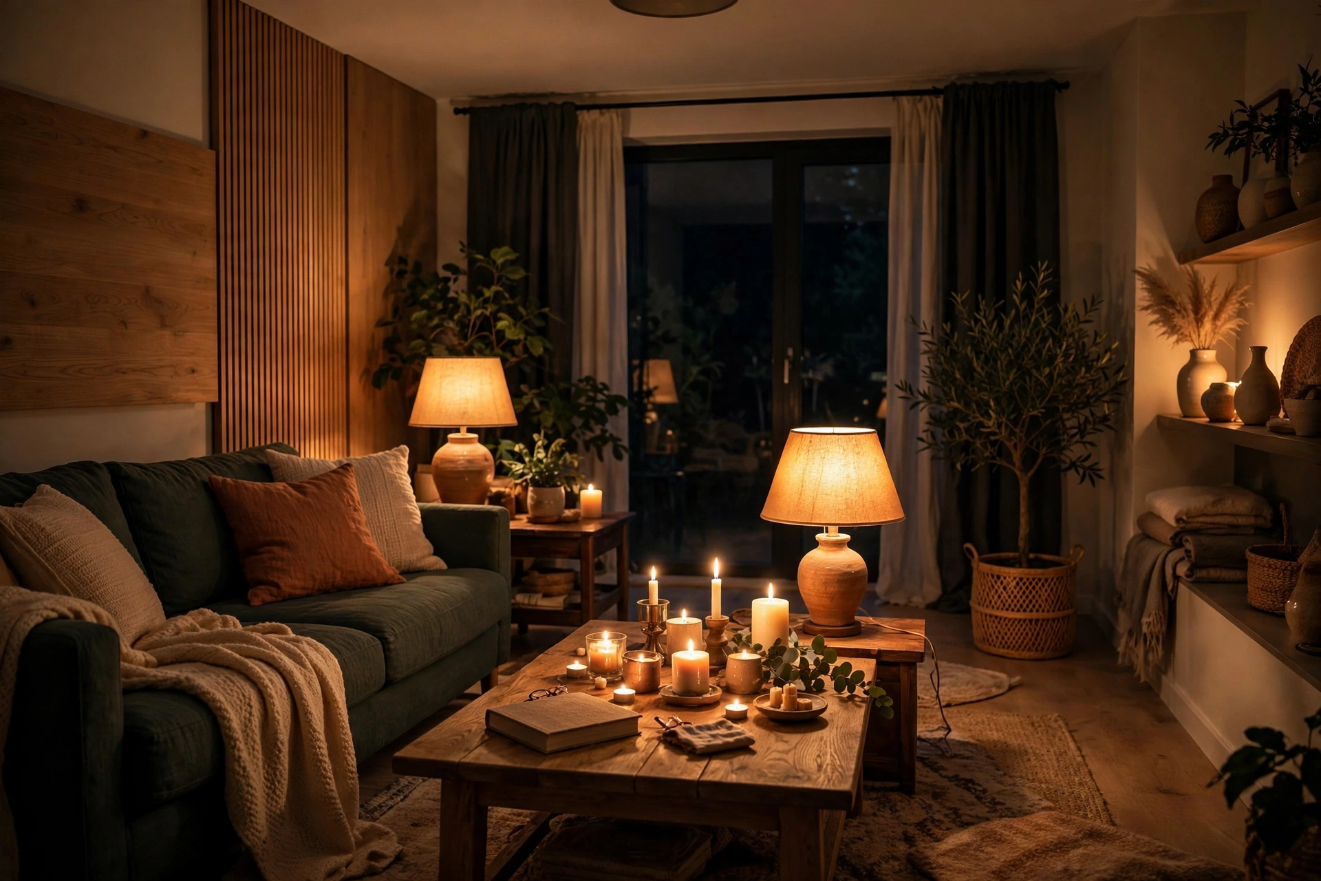 cozy ambient lighting ideas no big light living room