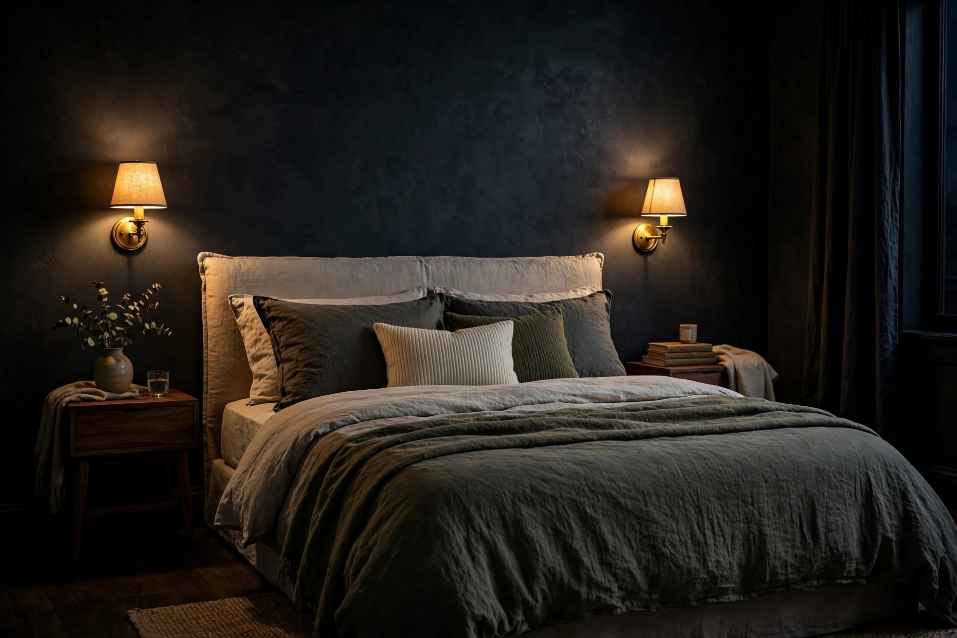 cozy winter bedroom bedding ideas warm sconce bedroom lighting
