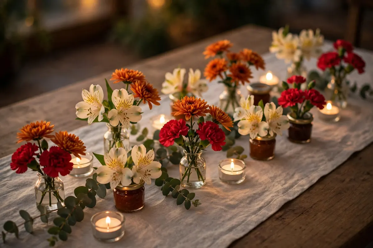 friendsgiving tablescape ideas grocery store flowers