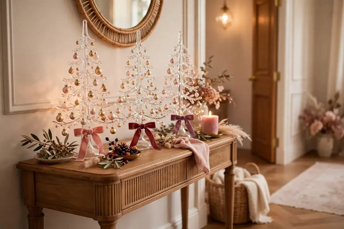 glass christmas tabletop tree ideas decorated mini trees