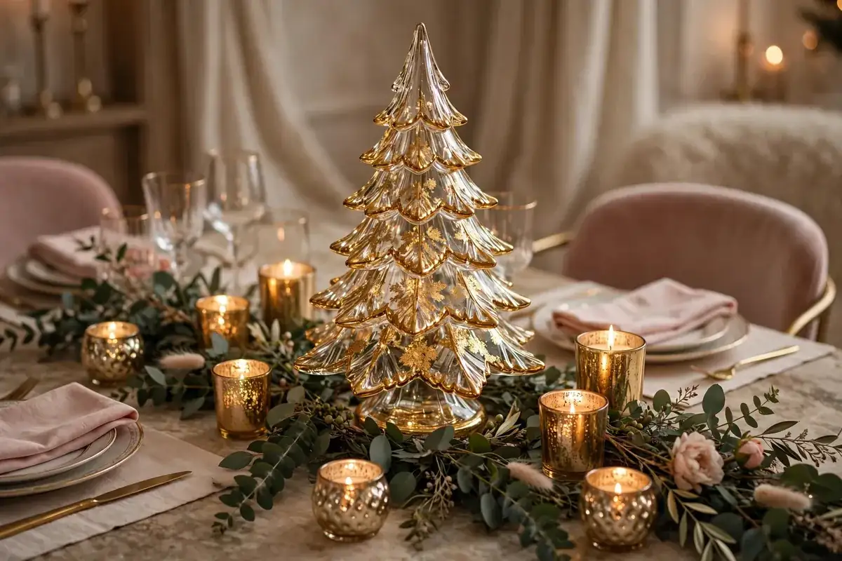 glass christmas tabletop tree ideas gilded glass tree