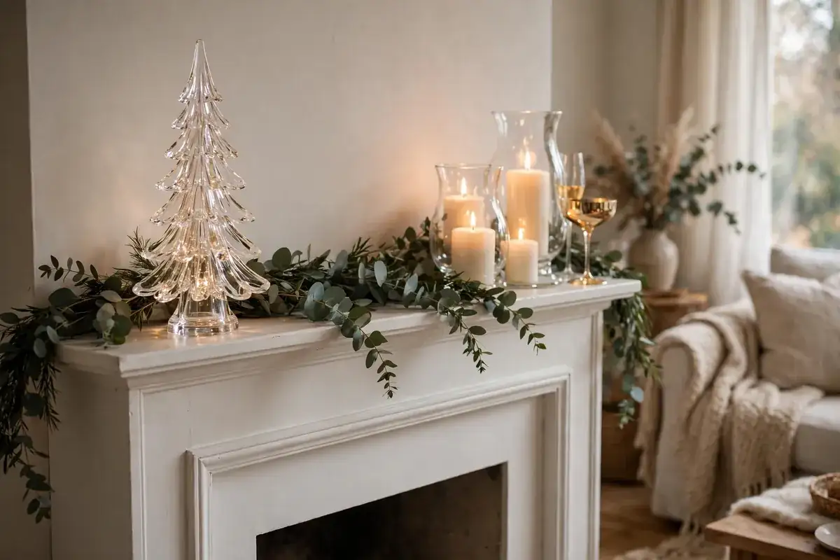 glass christmas tabletop tree ideas glass tree mantel