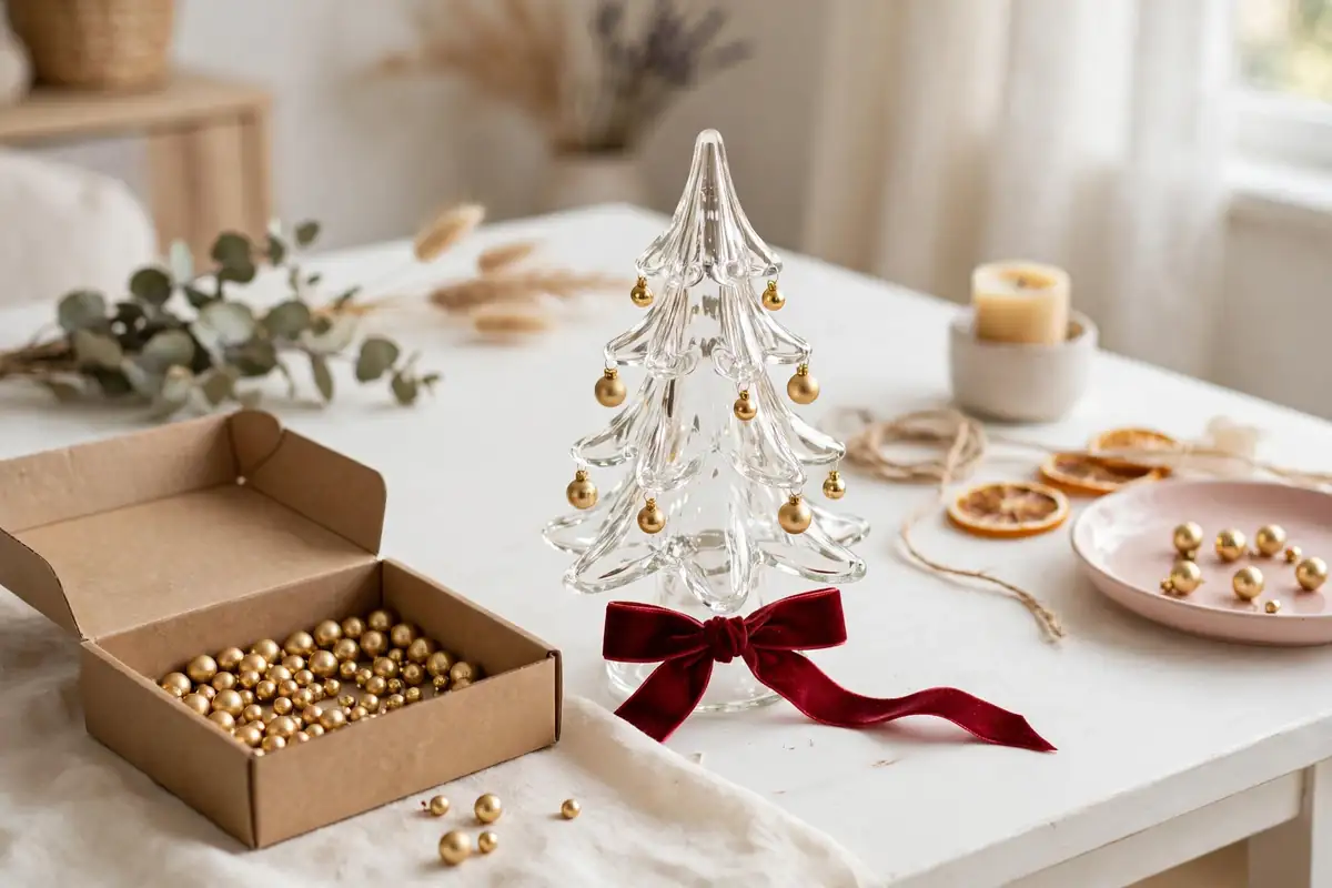 glass christmas tabletop tree ideas mini tree diy decorating