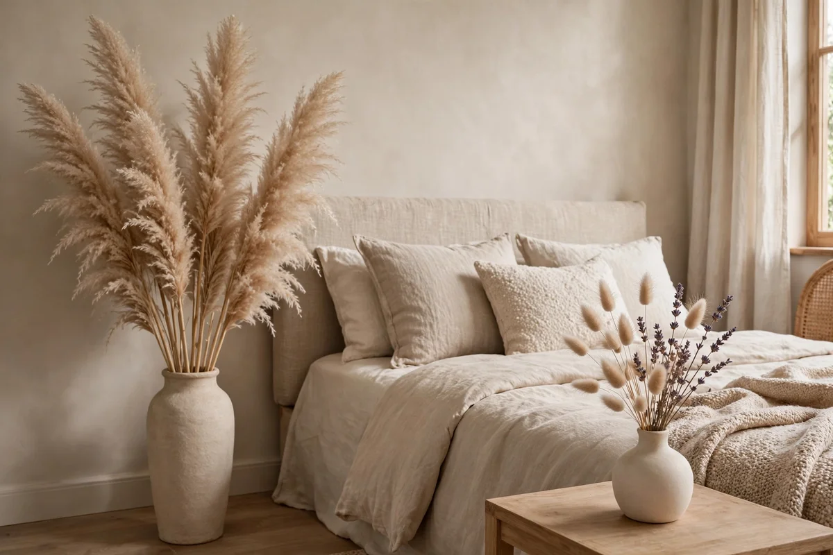 greenery bedroom dried botanicals