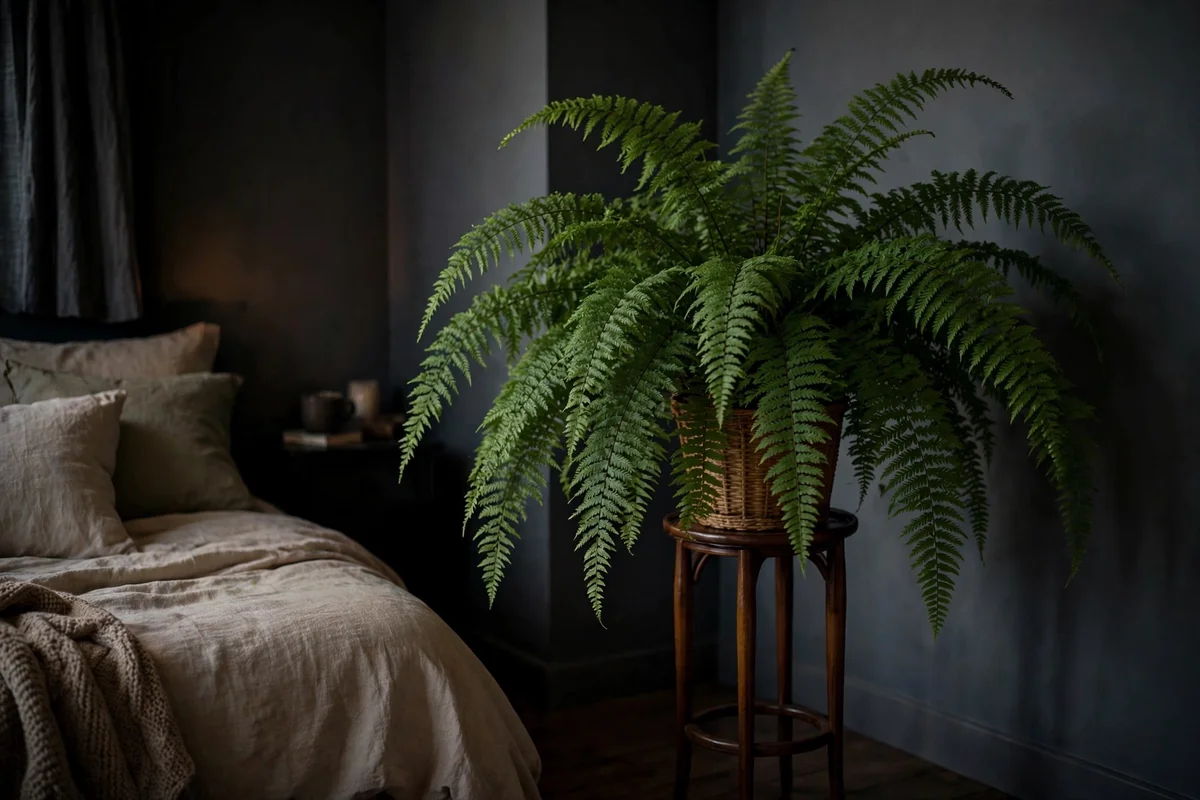 greenery bedroom fern lowlight corner