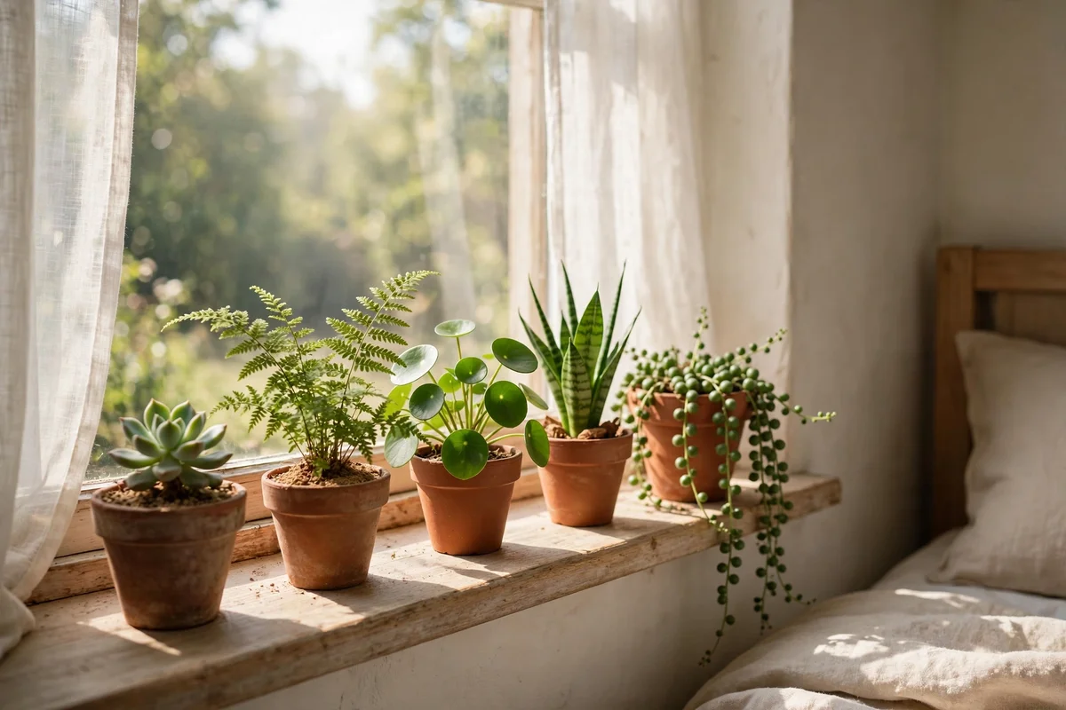 greenery bedroom windowsill mini garden