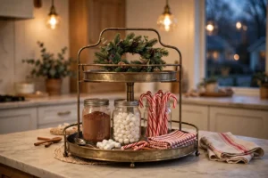 hot chocolate bar ideas tiered tray cocoa station