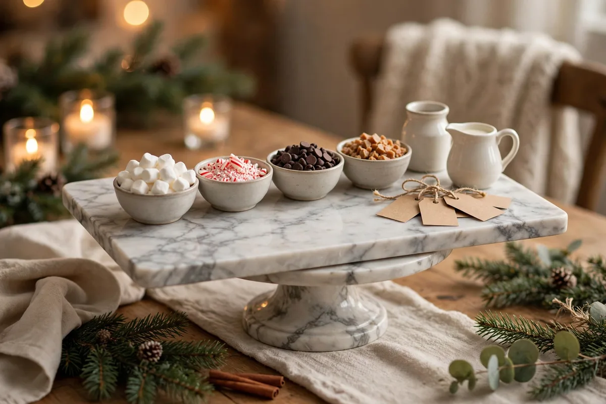 hot chocolate bar ideas toppings display board