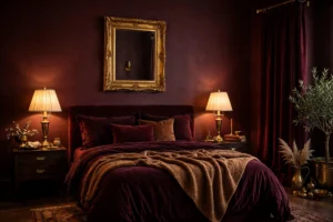 moody burgundy plum room decor burgundy brass bedroom