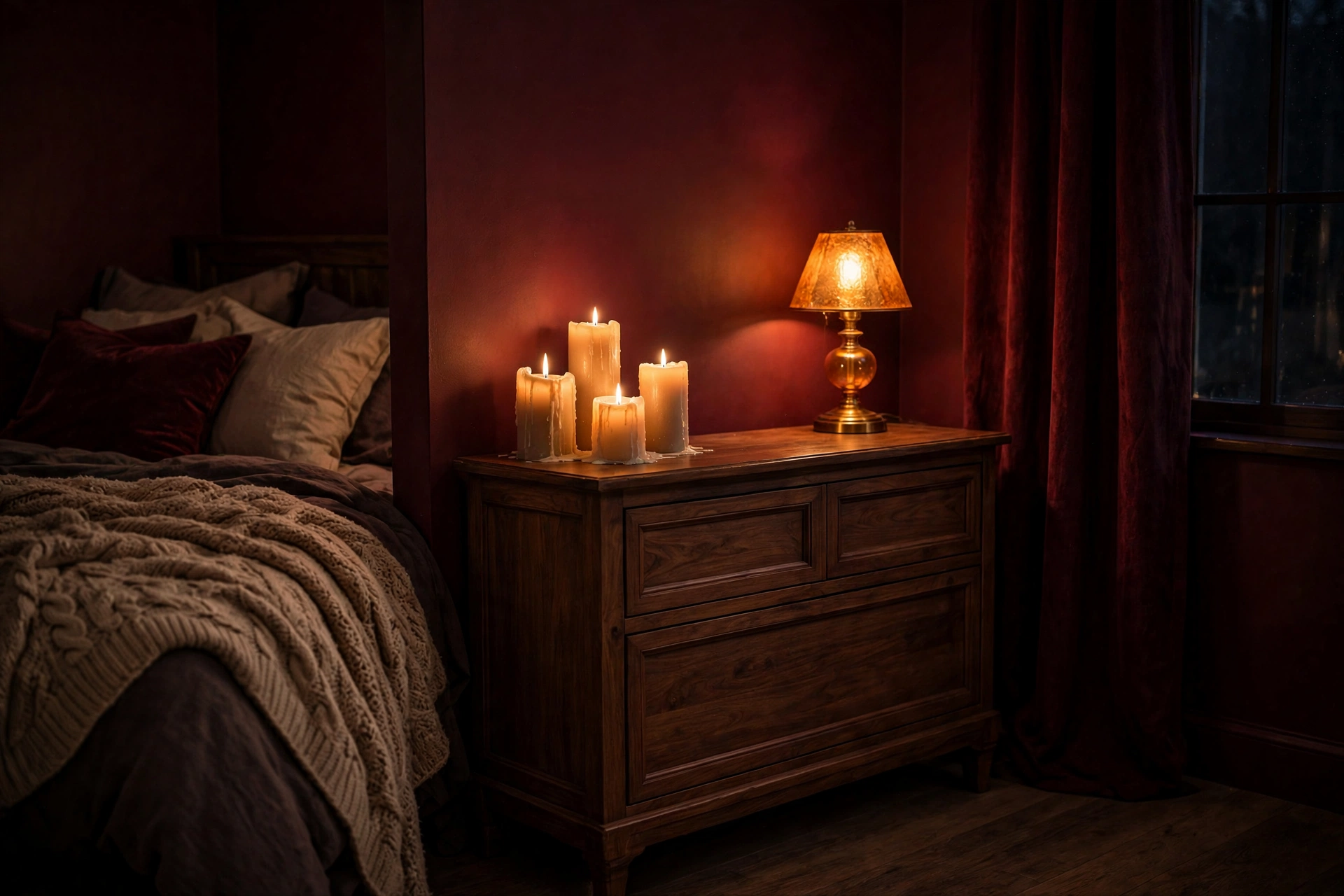 moody burgundy plum room decor burgundy room candlelight styling