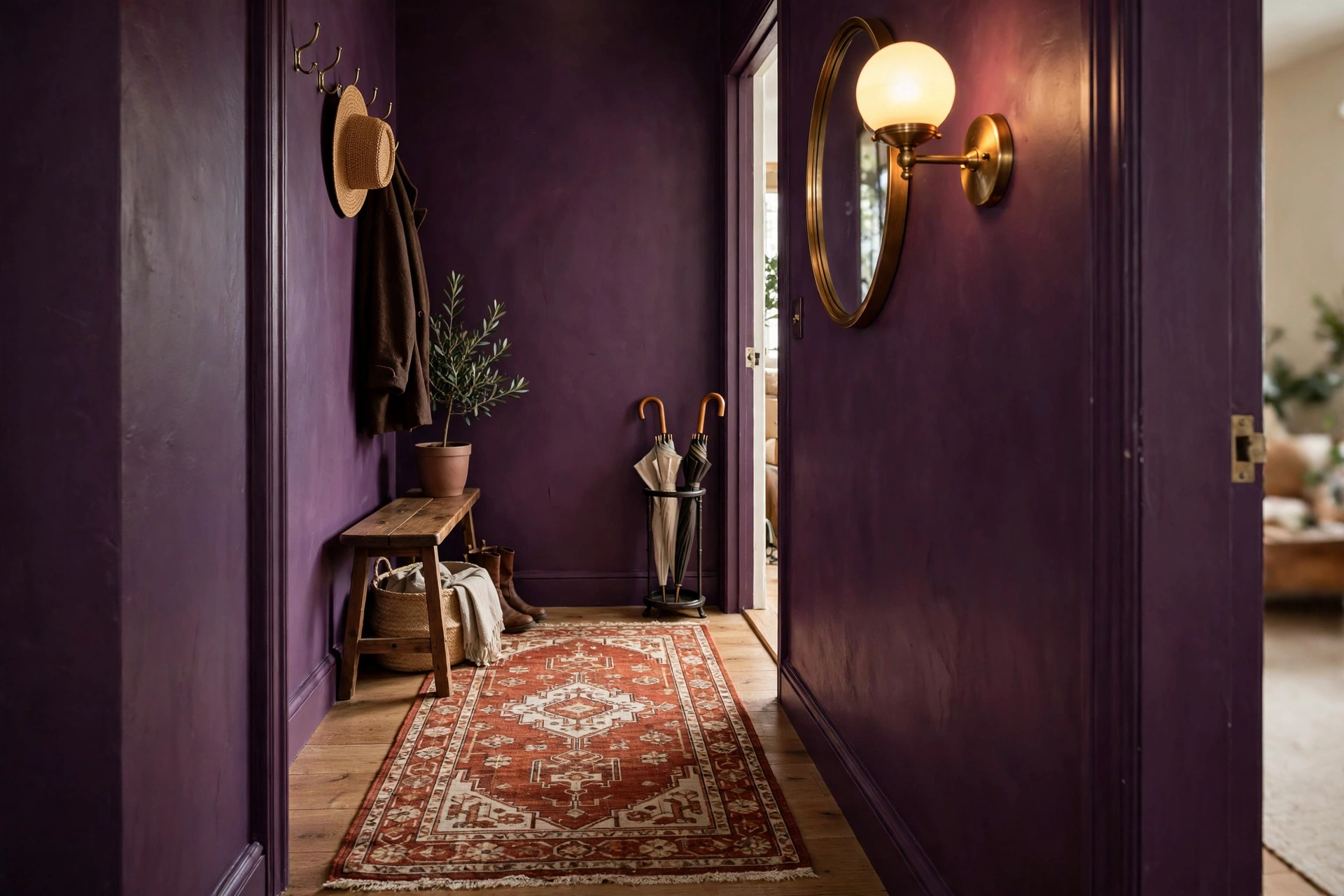 moody burgundy plum room decor plum noir entryway