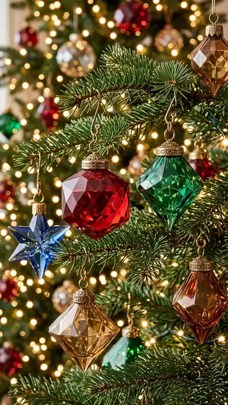 neo deco christmas faceted jewel ornaments