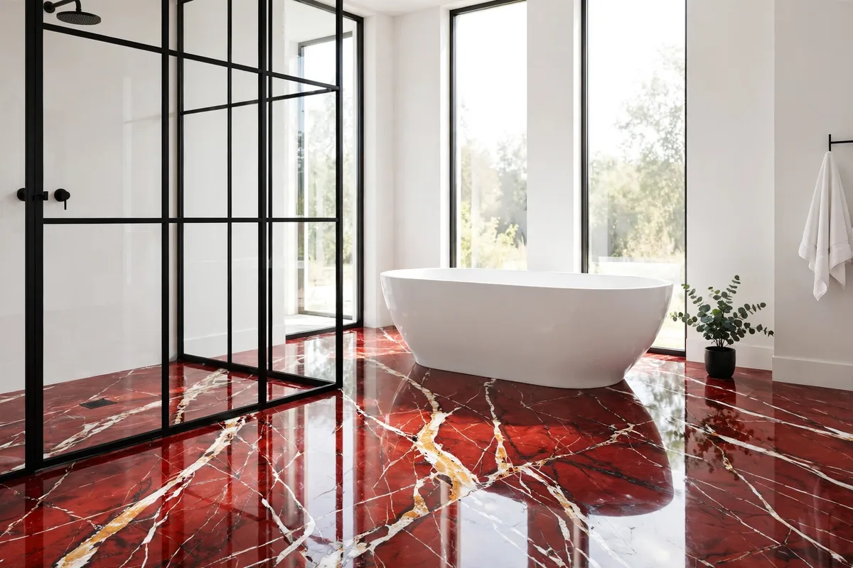red marble bathroom ideas floor