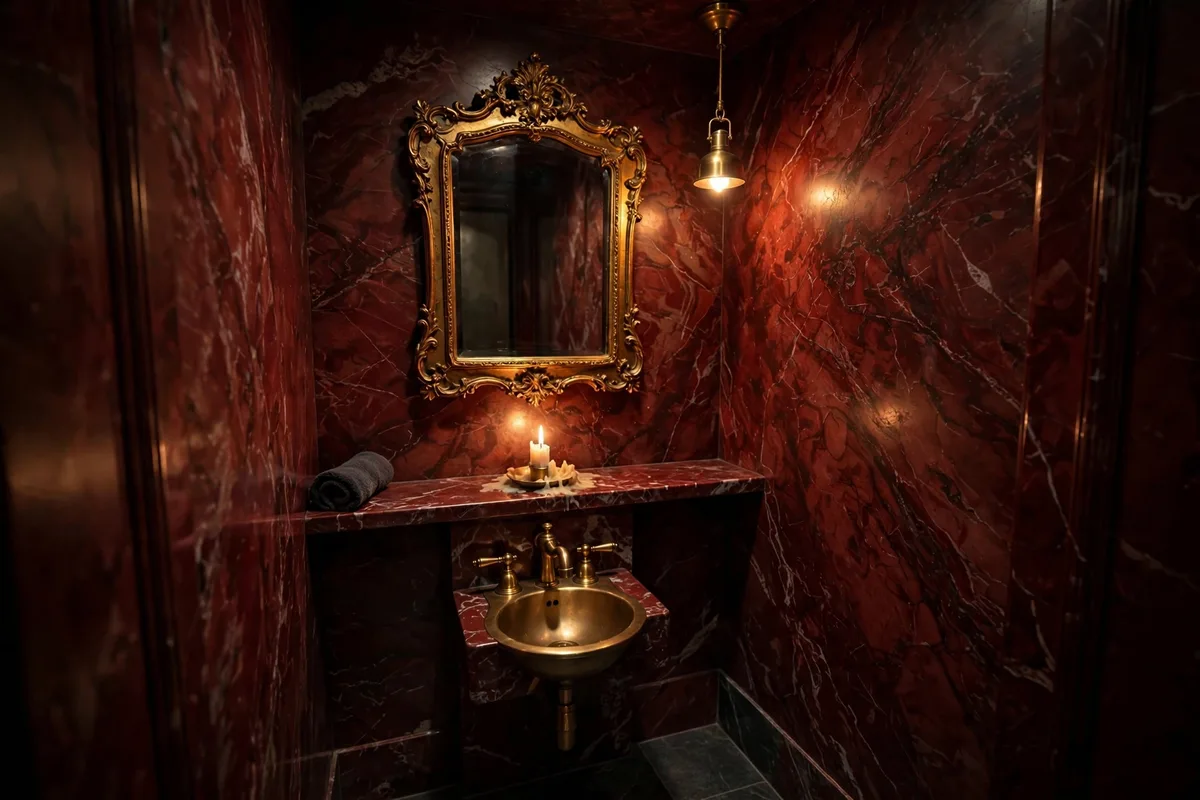red marble bathroom ideas powder room