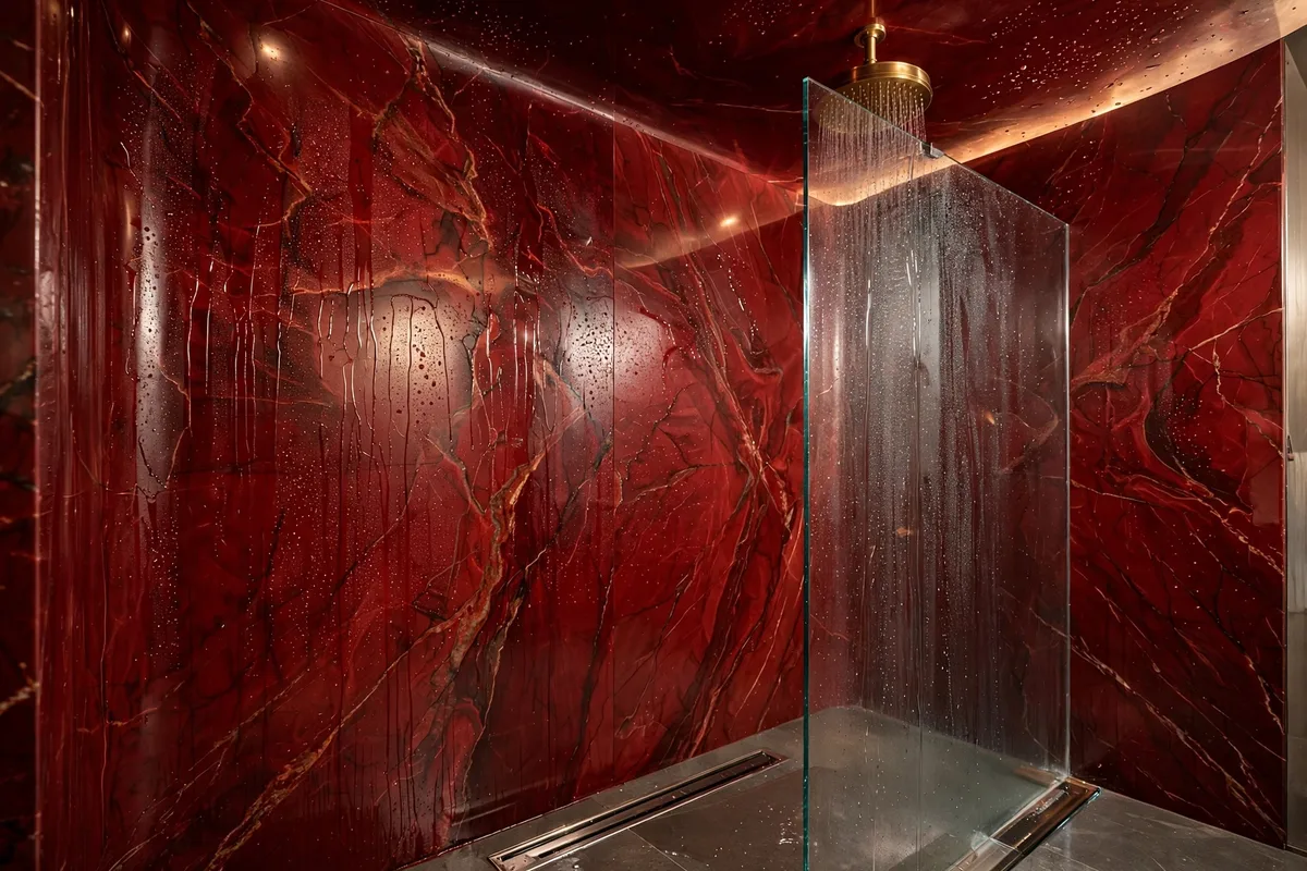 red marble bathroom ideas shower