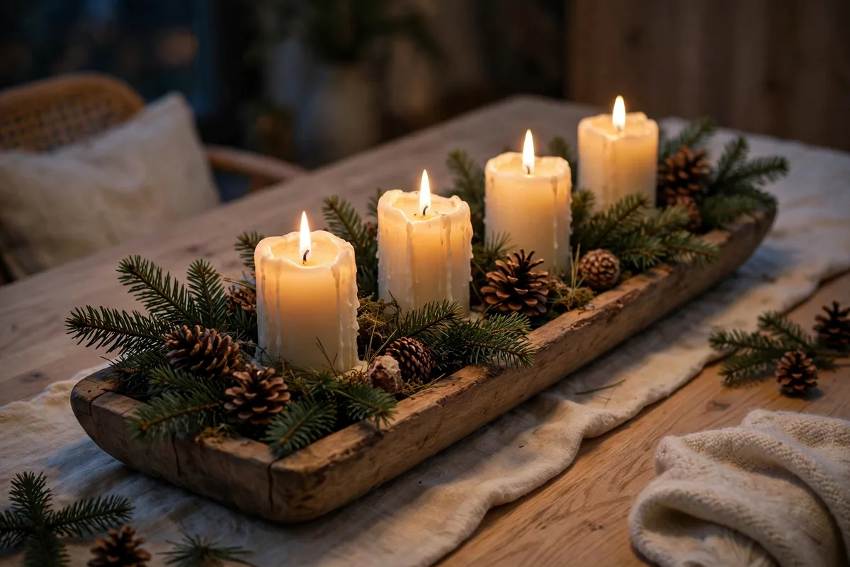 scandinavian christmas decor ideas advent candle tray