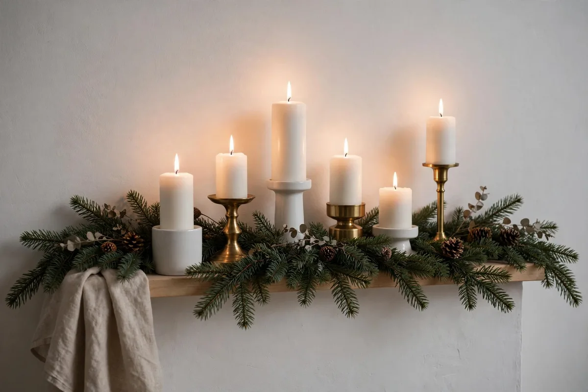 scandinavian christmas decor ideas nordic christmas mantel styling