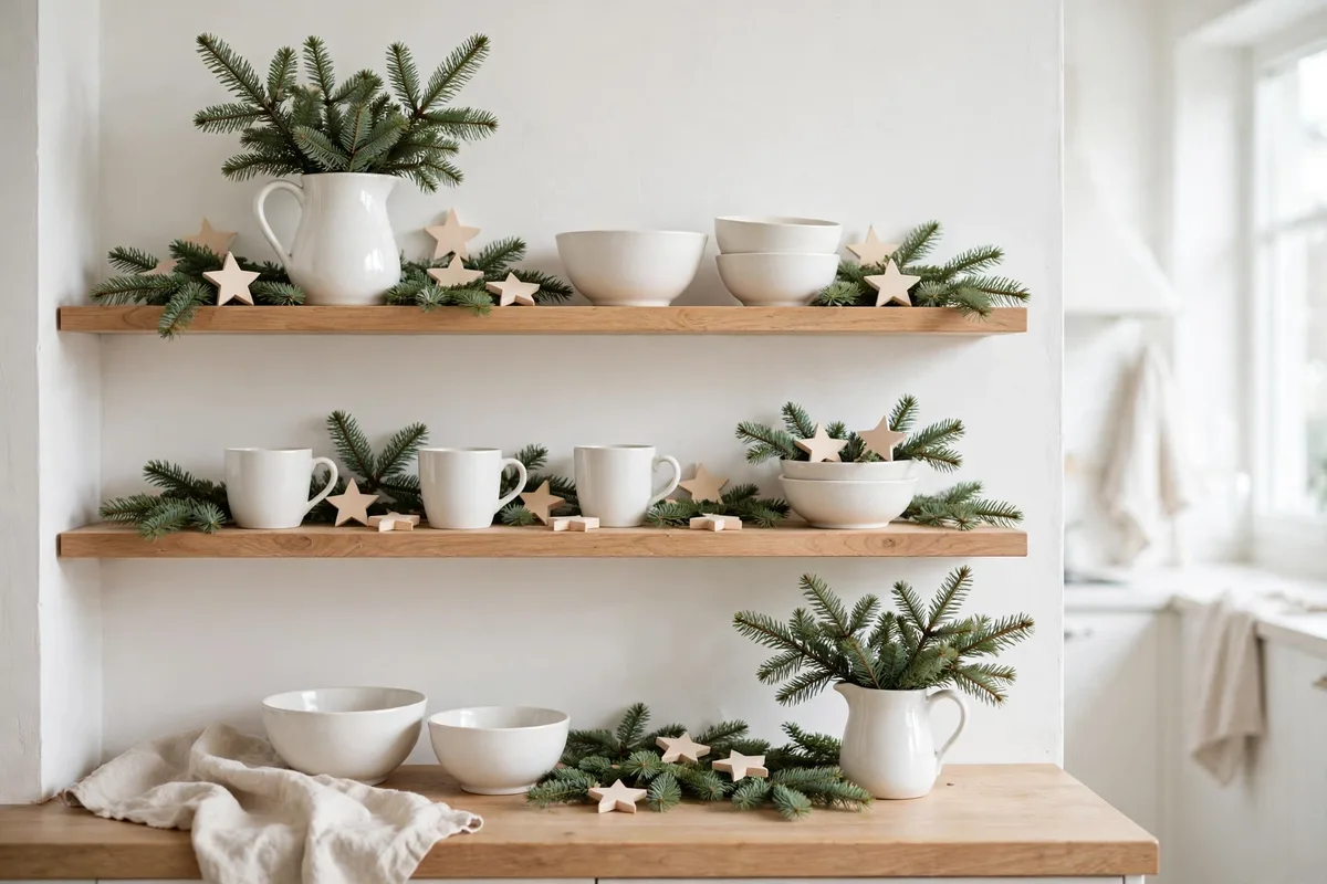 scandinavian christmas decor ideas white and wood christmas decorations