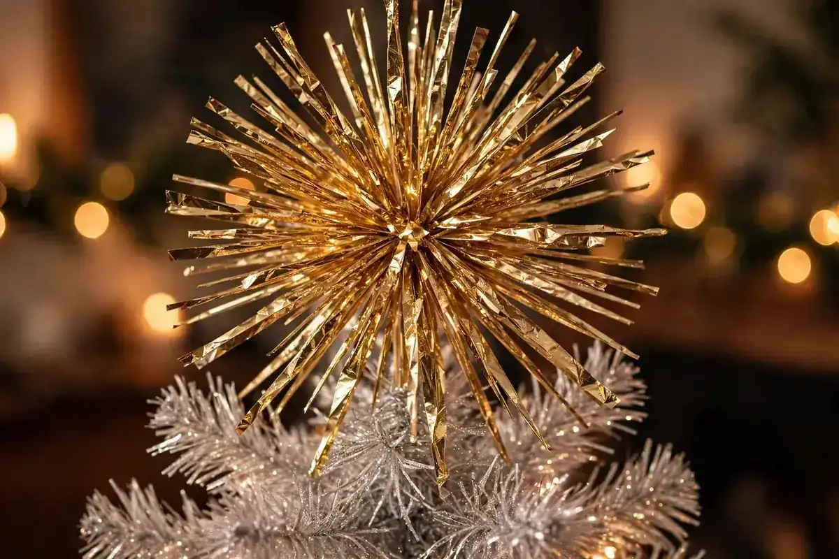 silver tinsel christmas tree ideas big topper moment